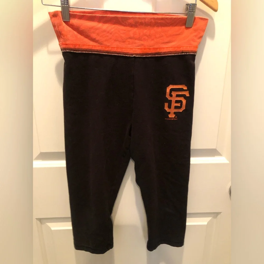 Justice Kids Black and Orange San Francisco Giants Yoga Leggings Pants